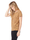 Camel colored Leopard Print, flattering feminine fit with crew neck.