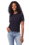 Black classic fit, single pocket, slightly cropped tee