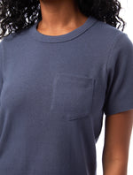 Ombre Blue classic fit, single pocket, slightly cropped tee