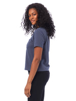 Ombre Blue classic fit, single pocket, slightly cropped tee