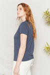 Fjord Blue feminine fit basic tee