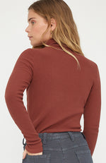 Sienna slim fitting long sleeve turtleneck made from thick textured rib.