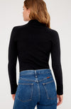 Tar Black slim fitting long sleeve turtleneck made from thick textured rib.