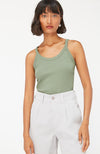 Seaweed Green classic feminine fit tank.