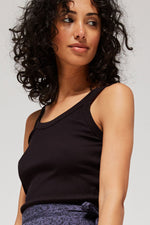 Tar Black classic feminine fit tank.