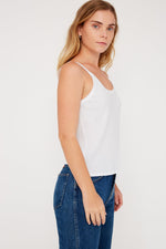 Whitewash classic feminine fit tank.